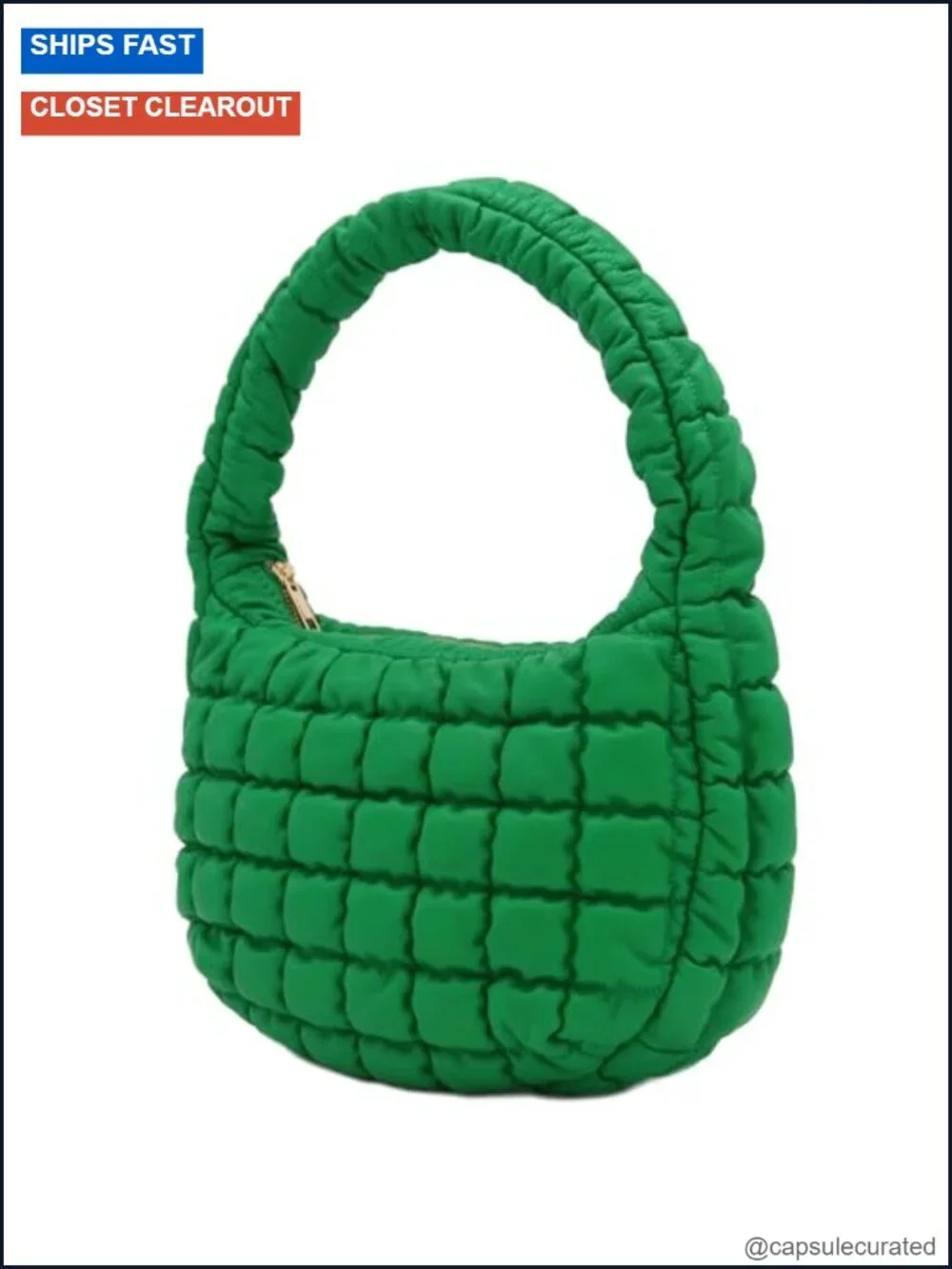 Quilted PU Leather Puffer Hobo Shoulder Bag
